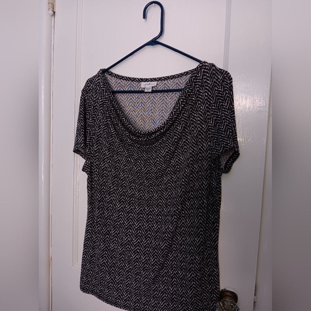 Jacqueline Smith Collection Black Blouse Large Pre-owned